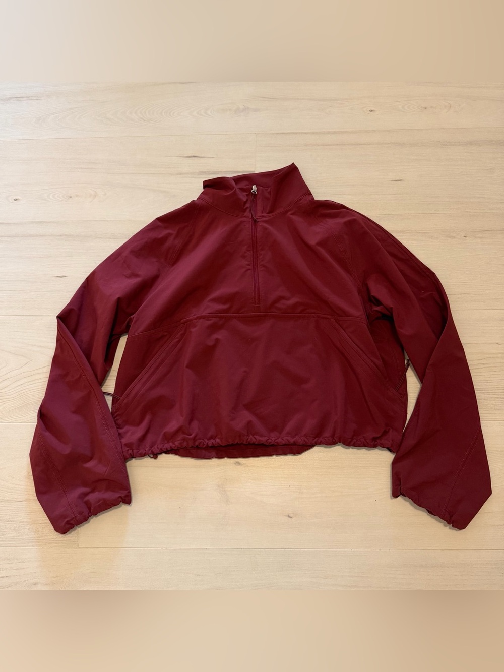 Athleta Red Cropped Half-Zip Jacket XS